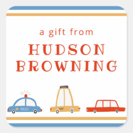 かわいい車パーソナライズされたのギフトシール スクエアシール