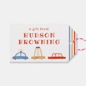 かわいい車パーソナライズされたのギフトラベル ギフトタグ (正面(横))