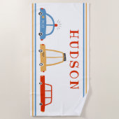 かわいい車パーソナライズされたのビーチタオル ビーチタオル (正面)