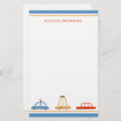 かわいい車パーソナライズされたの文房具シート 便箋 (正面/裏面)