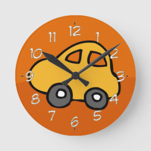 かわいい車 ラウンド壁時計