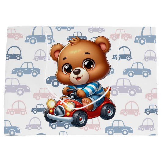 かわいい車 ラージペーパーバッグ (正面)