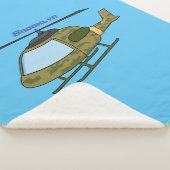 かわいい軍の迷彩ヘリコプター漫画 シェルパブランケット (3/4)