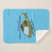 かわいい軍の迷彩ヘリコプター漫画 シェルパブランケット (正面(横))