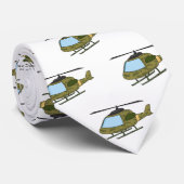 かわいい軍の迷彩ヘリコプター漫画 ネクタイ (ロール)