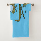 かわいい軍の迷彩ヘリコプター漫画 バスタオルセット (インサイチュ)