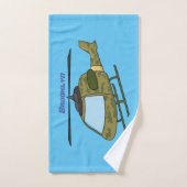 かわいい軍の迷彩ヘリコプター漫画 バスタオルセット (ハンドタオル)