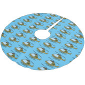 かわいい軍の迷彩ヘリコプター漫画 ブラッシュドポリエステルツリースカート (アングル)