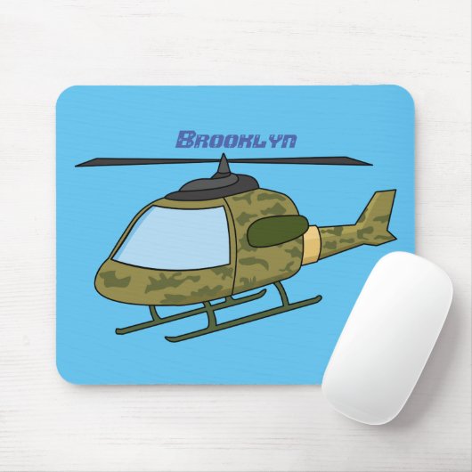 かわいい軍の迷彩ヘリコプター漫画 マウスパッド (マウス)
