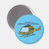 かわいい軍の迷彩ヘリコプター漫画 マグネット (正面/裏面)