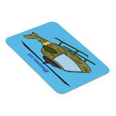 かわいい軍の迷彩ヘリコプター漫画 マグネット (右側)