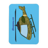 かわいい軍の迷彩ヘリコプター漫画 マグネット (縦)