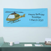 かわいい軍の迷彩ヘリコプター漫画 横断幕 (トレードショー)