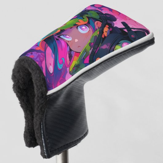 かわいい軍隊ハンターカモフラージュハートアイズアニメ ゴルフヘッドカバー (3/4 正面)