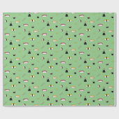 かわいい転がすしセットパターンにぎり巻き |緑 ラッピングペーパー (フラット)