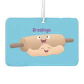 かわいい転がのピンと生地のペストリーベーキング漫画 カーエアーフレッシュナー (裏面)