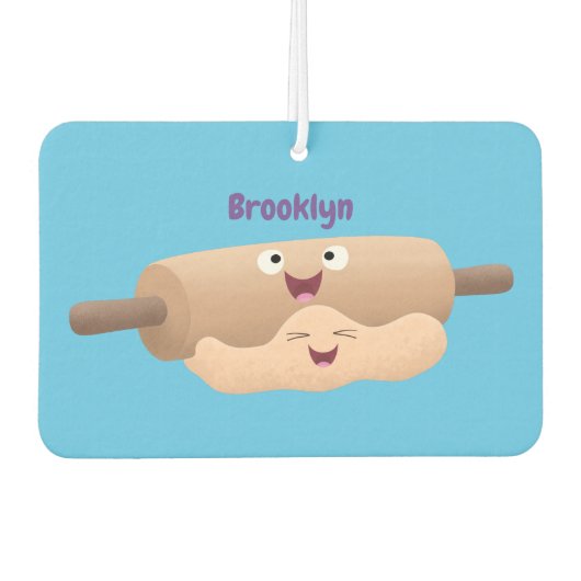 かわいい転がのピンと生地のペストリーベーキング漫画 カーエアーフレッシュナー (正面)