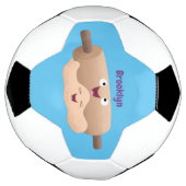 かわいい転がのピンと生地のペストリーベーキング漫画 サッカーボール (回転)