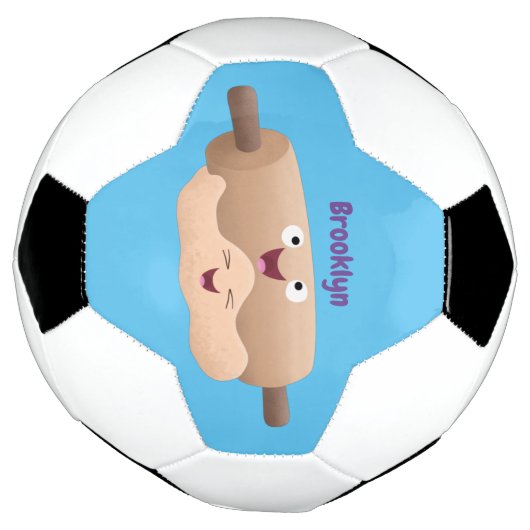 かわいい転がのピンと生地のペストリーベーキング漫画 サッカーボール (回転)