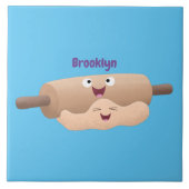 かわいい転がのピンと生地のペストリーベーキング漫画 タイル (正面)