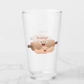 かわいい転がのピンと生地のペストリーベーキング漫画 タンブラーグラス (正面)