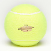 かわいい転がのピンと生地のペストリーベーキング漫画 テニスボール (裏面)