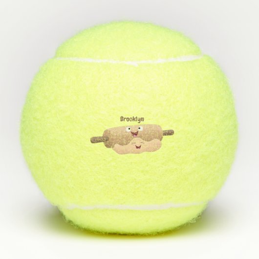 かわいい転がのピンと生地のペストリーベーキング漫画 テニスボール (正面)