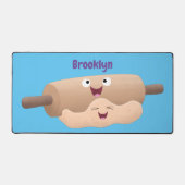 かわいい転がのピンと生地のペストリーベーキング漫画 デスクマット (正面)