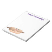 かわいい転がのピンと生地のペストリーベーキング漫画 ノートパッド (回転)