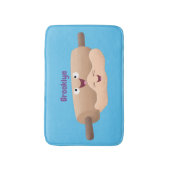 かわいい転がのピンと生地のペストリーベーキング漫画 バスマット (正面縦)