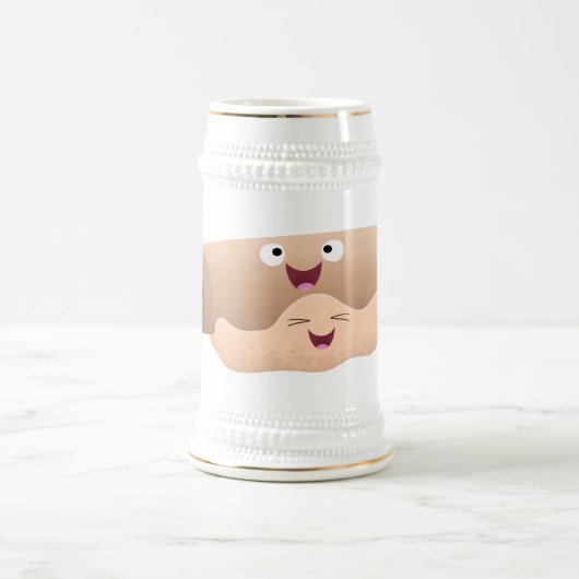 かわいい転がのピンと生地のペストリーベーキング漫画 ビールジョッキ (中央)