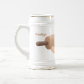 かわいい転がのピンと生地のペストリーベーキング漫画 ビールジョッキ (左)