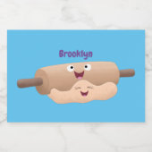 かわいい転がのピンと生地のペストリーベーキング漫画 フードラベル (シングルラベル)