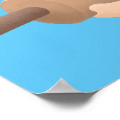 かわいい転がのピンと生地のペストリーベーキング漫画 ポスター (角)