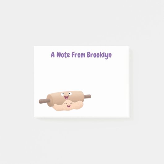 かわいい転がのピンと生地のペストリーベーキング漫画 ポストイット (正面)