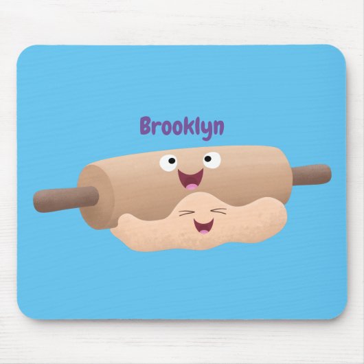 かわいい転がのピンと生地のペストリーベーキング漫画 マウスパッド (正面)