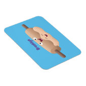 かわいい転がのピンと生地のペストリーベーキング漫画 マグネット (右側)