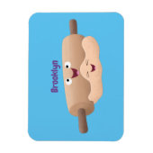 かわいい転がのピンと生地のペストリーベーキング漫画 マグネット (縦)