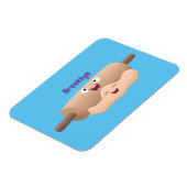 かわいい転がのピンと生地のペストリーベーキング漫画 マグネット (左側)