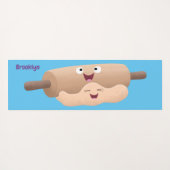 かわいい転がのピンと生地のペストリーベーキング漫画 ヨガマット (裏面(横))