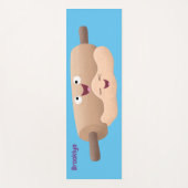 かわいい転がのピンと生地のペストリーベーキング漫画 ヨガマット (正面)