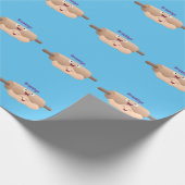 かわいい転がのピンと生地のペストリーベーキング漫画 ラッピングペーパー (角)