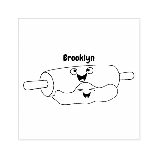 かわいい転がのピンと生地のペストリーベーキング漫画 ラバースタンプ (インプリント)