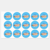 かわいい転がのピンと生地のペストリーベーキング漫画 ラベル (シート)