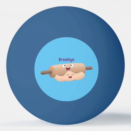 かわいい転がのピンと生地のペストリーベーキング漫画 卓球ボール (正面)