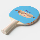 かわいい転がのピンと生地のペストリーベーキング漫画 卓球ラケット (正面アングル)