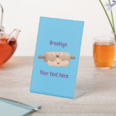 かわいい転がのピンと生地のペストリーベーキング漫画 台座サイン (インサイチュ)