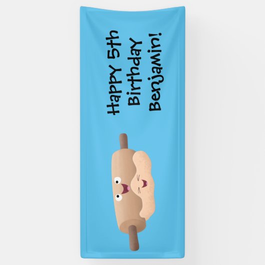 かわいい転がのピンと生地のペストリーベーキング漫画 横断幕 (縦)