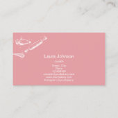 かわいい転がのピン&ウィスクカップケーキベーカリー赤面ピンク 名刺 (裏面)