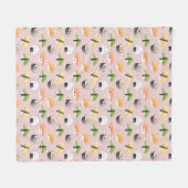 かわいい転がスシ柄 フリースブランケット (正面(横))